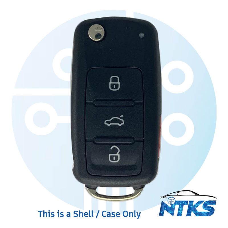 2011 - 2016 SHELL for Volkswagen Remote Flip Key / 4-Buttons