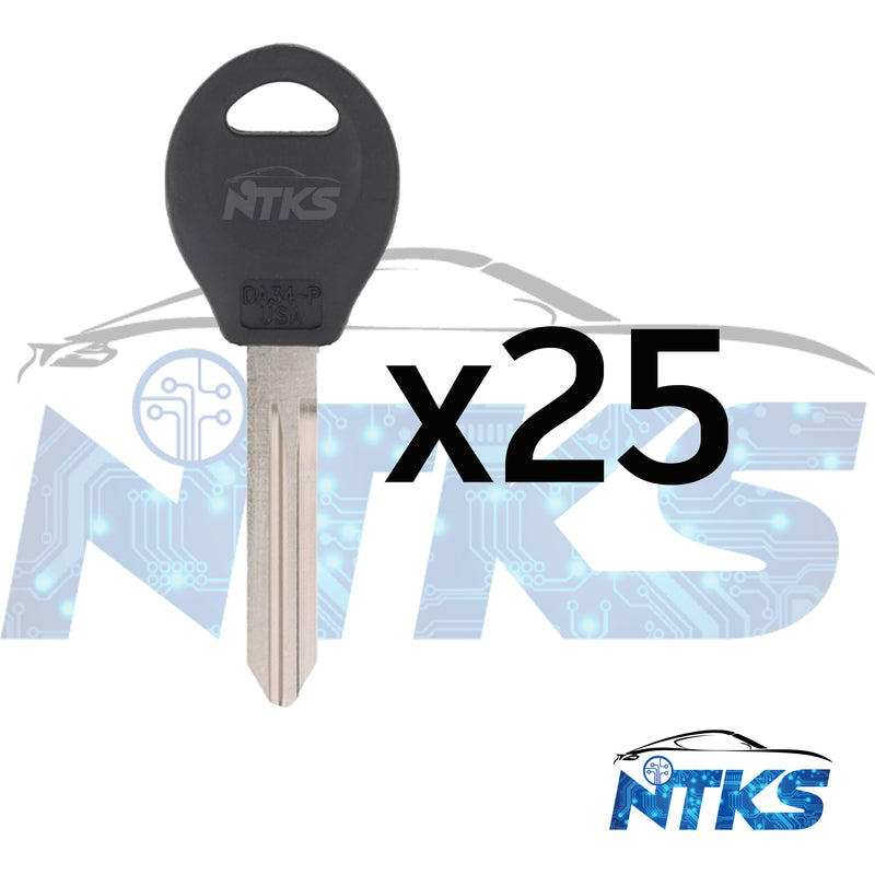 25 KEY BLANK DA34-P Transponder Key Non Chip