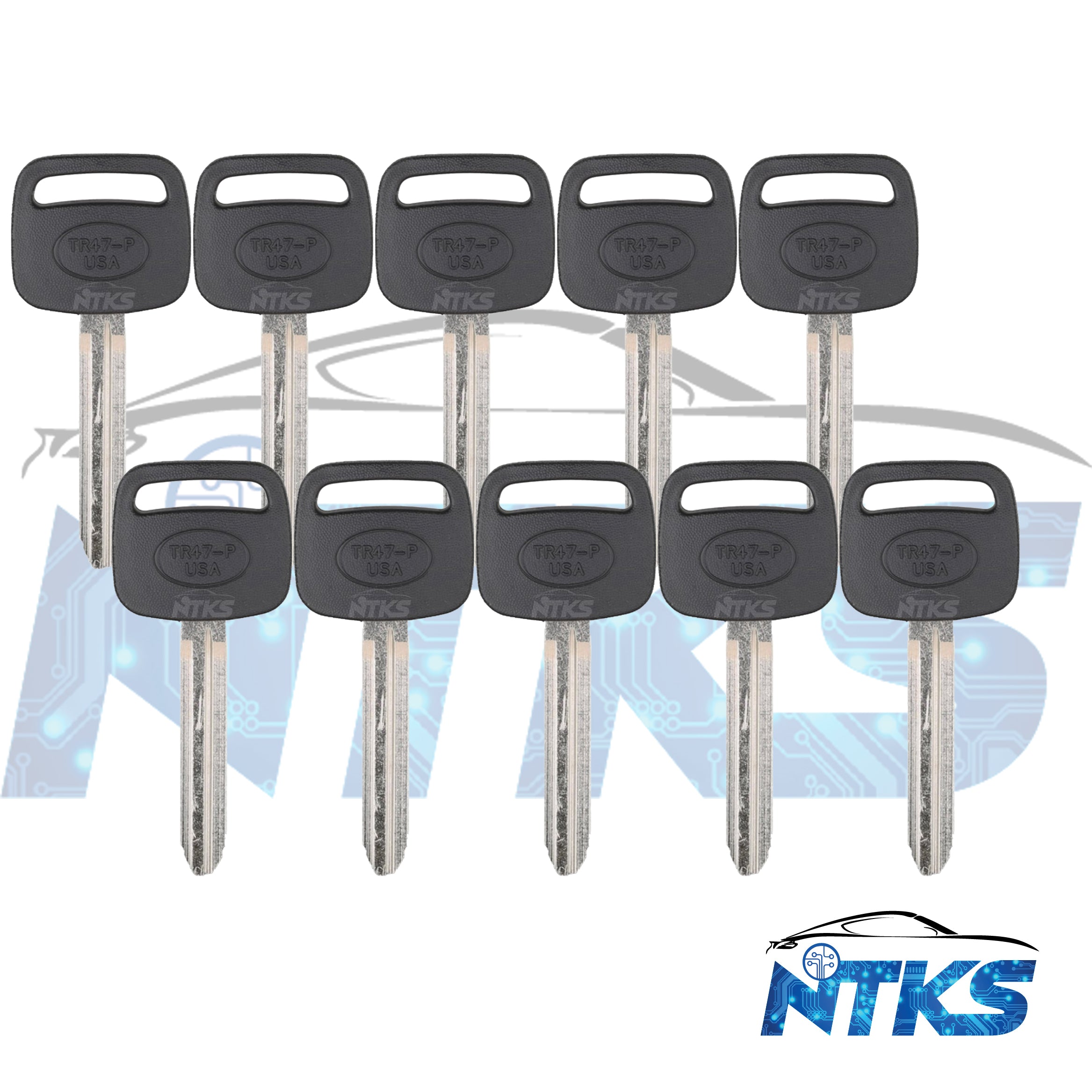 10 KEY BLANK TR47-P Transponder Key NON-CHIP