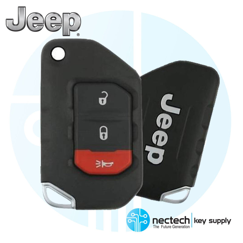 2018 - 2021 NEW Jeep Wrangler Remote Smart Flip Key FCC: OHT1130261 - 3B - 433Mhz