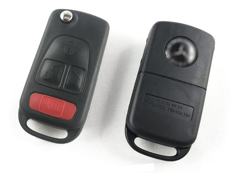 1997–2005 Mercedes SL 4-Button Flip Key. HU39 PCF7935 (44)Chip for KR55 Key Maker